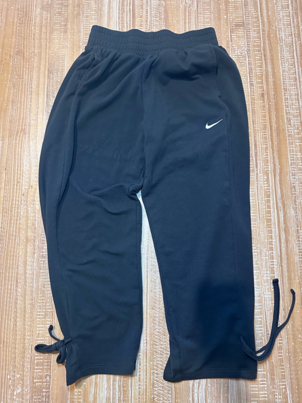 Nike Black Capri Sweatpants with White Swoosh